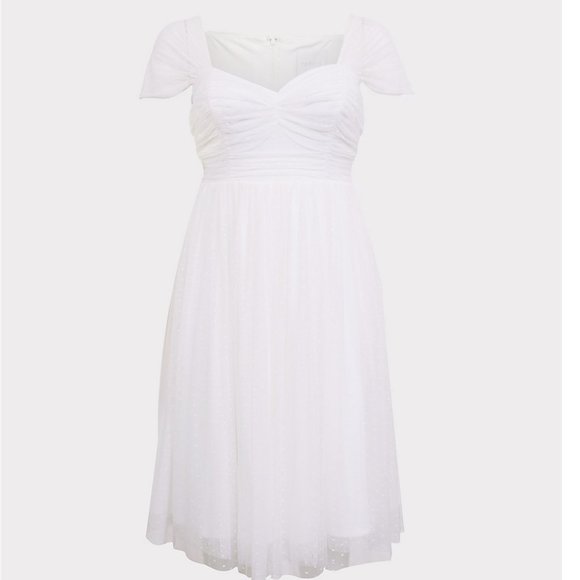 Ivory Dot Mesh Midi Skater Dress (NWT, Size 12) - Picture 3 of 7